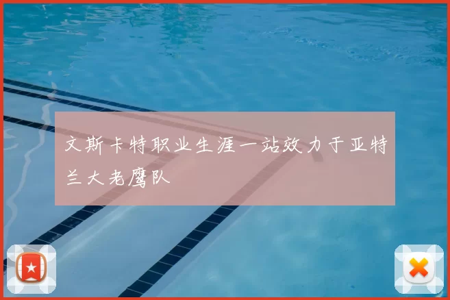 文斯卡特职业生涯一站效力于亚特兰大老鹰队